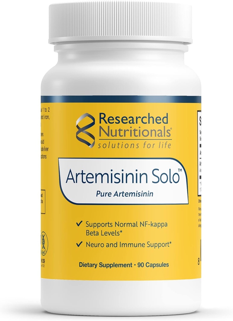 Araştırmalı Beslenme Artemisinin Solo - Sweet Wormwood Immune Support Supplement - Pure Artemisia Annua'nın 250 mg - Vegan, Non-GMO Formula (90 Capsules)