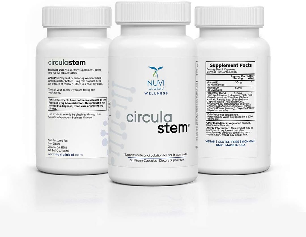 CIRCULA STEM 60 Caps Stem Hücre Beslenme, ADULT STEM CELLS için NATURAL CIRCULASYON Destekler