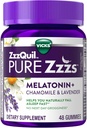 ZzzQuil Pure Zzzs Melatonin Gummies, Sleep Aid, Melatonin 2 mg, Chamomile & Lavender, Melatonin Sleep Gummies, Sleep Aids for Yetişkinler, Wildberry Vanilla Flavored, 48 Sleep Gummies