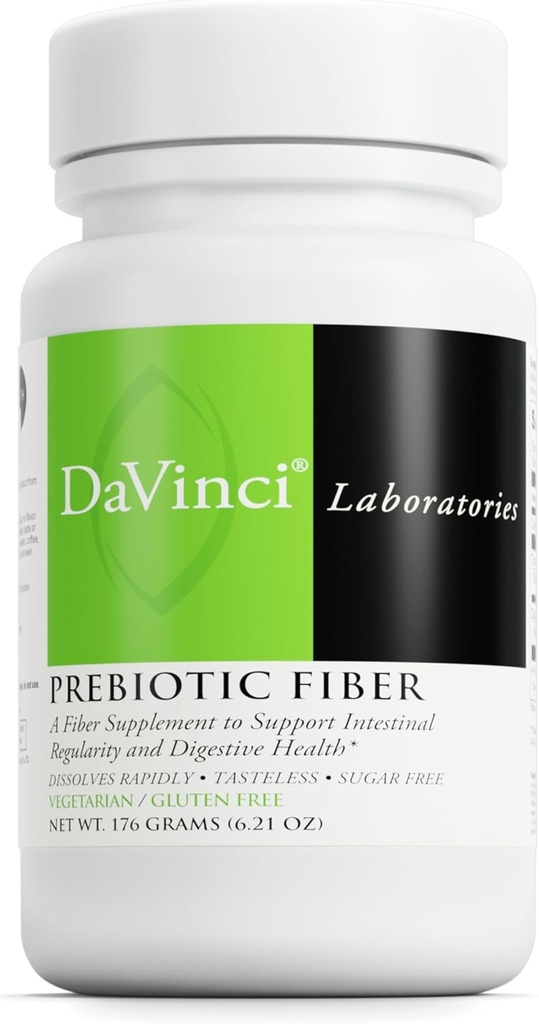DAVINCI Labs Prebiotic Fiber - Daily Fiber Powder for Digestion Support & GLP-1 Production* - Άγευστο μείγμα ποτών - Συμπλήρωμα ινών για άνδρες και γυναίκες - χορτοφάγους, χωρίς γλουτένη - 30 σερβιέτες (176 g)