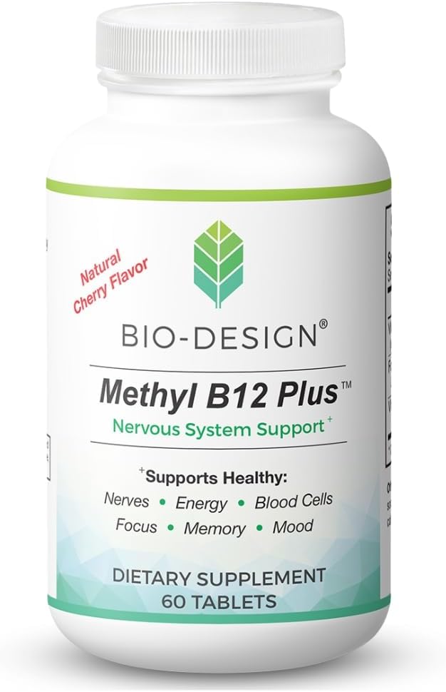 Μεθύλιο B12 5000 mcg Plus Folate Supplement - Μεθυλοκοβαλαμίνη, L-μεθυλοφολική - Μεθυλιωμένη & Βιοδιαθέσιμη – Υποστηρίζει Υγιές Νευρικό Σύστημα, Ενεργειακός Μεταβολισμός, & Εγκεφαλική Υγεία - 60 Δισκία