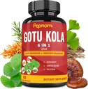 Organik Gotu Kola Extract Capsules with Reishi, Cordyceps, Rosemary, Gingko Biloba & Valerian Root - 90 Counts for 3 Ay - Supports Brain, Immunity, Skin & Heart Health