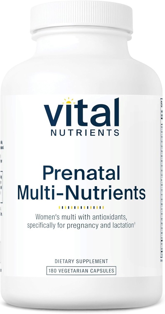 Vital NutrientsNatal Multi-Nutrients | Women's Prenatal Multivitamin/Mineral Formula with Potent Antioksis | Vegetarian | Gluten, Dairy, Soy Free | Non-GMO | 180 Capsules