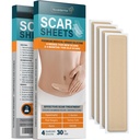 NUVADERMIS Silikon Bahar Notları - C-Section, Tummy Tuck, Keloid ve Cerrahi Yaralar - Reusable Medical Grade Silikon Scar Sheets - 4 Paket - Işık Tone