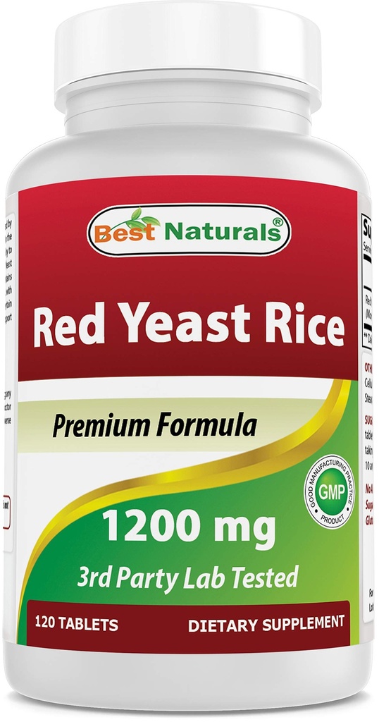 En İyi Doğallar Red Yeast Rice 1200 mg (Non-GMO) 120 Tablet - Irradiated, Citrinin Free
