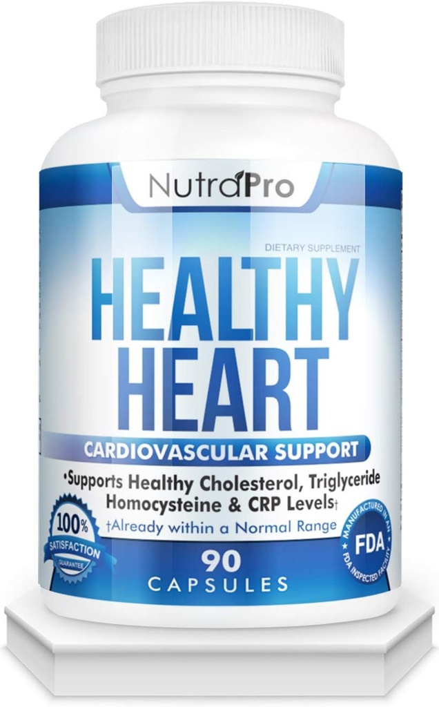 NutraPro Healthy Heart - Heart Health Συμπληρώματα. Αρτηρία Καθαρίστε & Προστατέψτε. Υποστηρίζει υγιή χοληστερόλη και τριγλυκερίδια. Πιστοποιημένο GMP