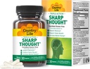 Country Life Sharp Thought - Memory & Cognitive Support Supplement – Sharp-PS Gold Phosphatidylserine + DHA – Προάγει τη διανοητική σαφήνεια και την ταχύτερη ανάκληση – Χωρίς γλουτένη, 30 κάψουλες