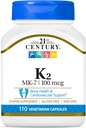21. Yüzyıl Sağlık Vitamini K2 (MK-7) 100 mg Vegetarian Capsules, 110 Kont