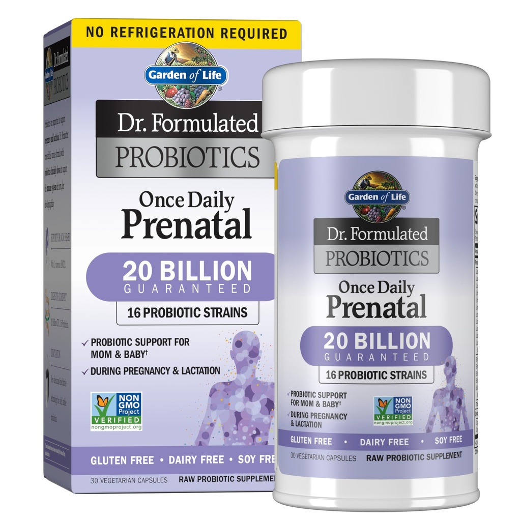 Life Dr. Formulated Probiyotiks Once Daily Prenatal - Asitofili ve Bifidobacteria Probiyotik Destek Anne ve Bebek - Raf Stable - Gluten, Süt ve Soy-Free - 30 Vegetarian Capsules