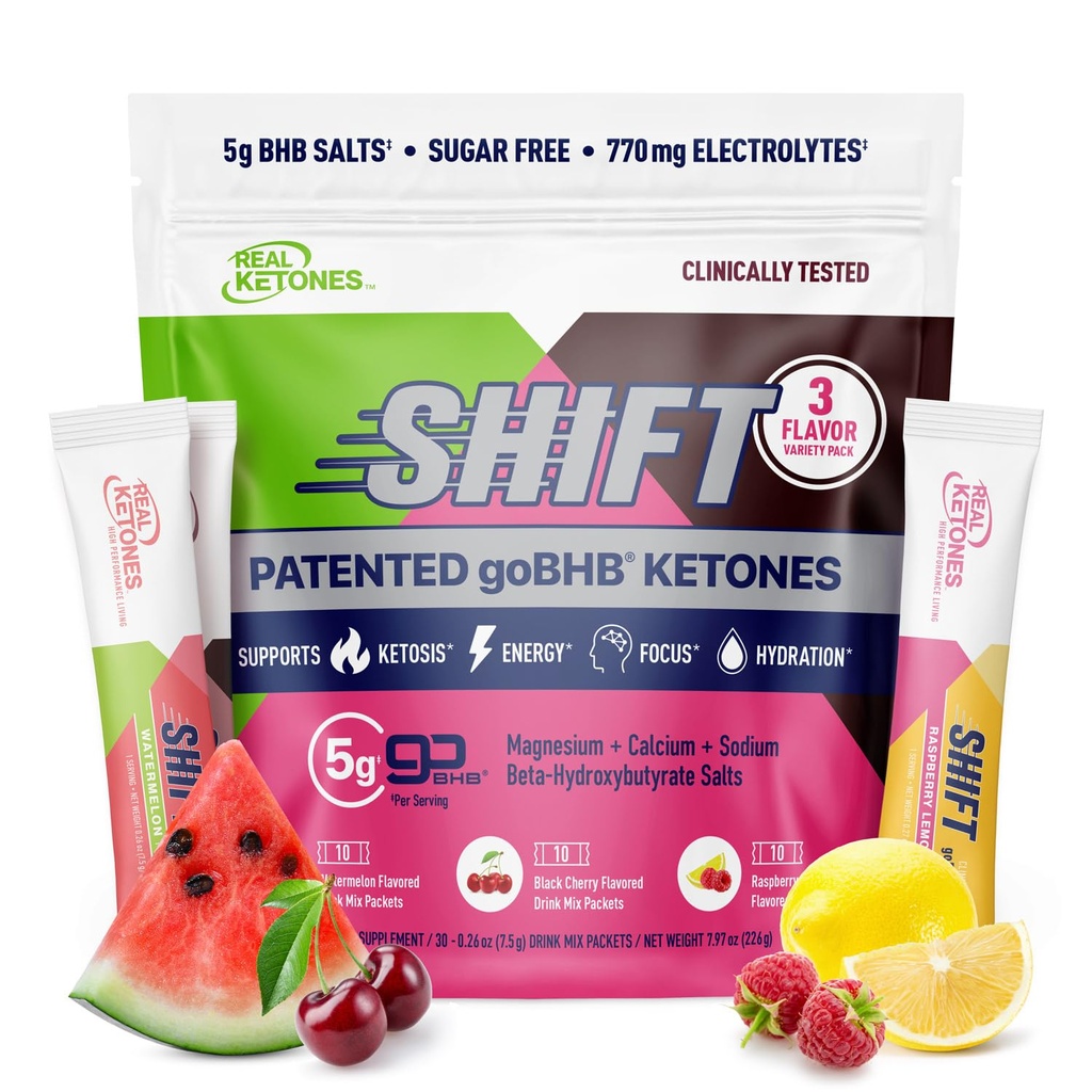Real Ketones BHB Exojen Ketones Mix Packets Keto Electrolytes Toz Packets No Sugar with 4 Main Fasting Electrolytes Plus Hydrating Patented DWB - 30 Kont Çeşitli Paket