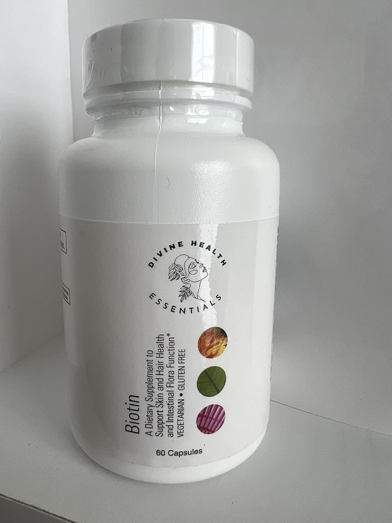 Biotin - 2000 mcg - 60 Capsules Skin ve Hair Health'i destekliyor. Destekler Intestinal Flora Function Vegetarian ve Gluten Free