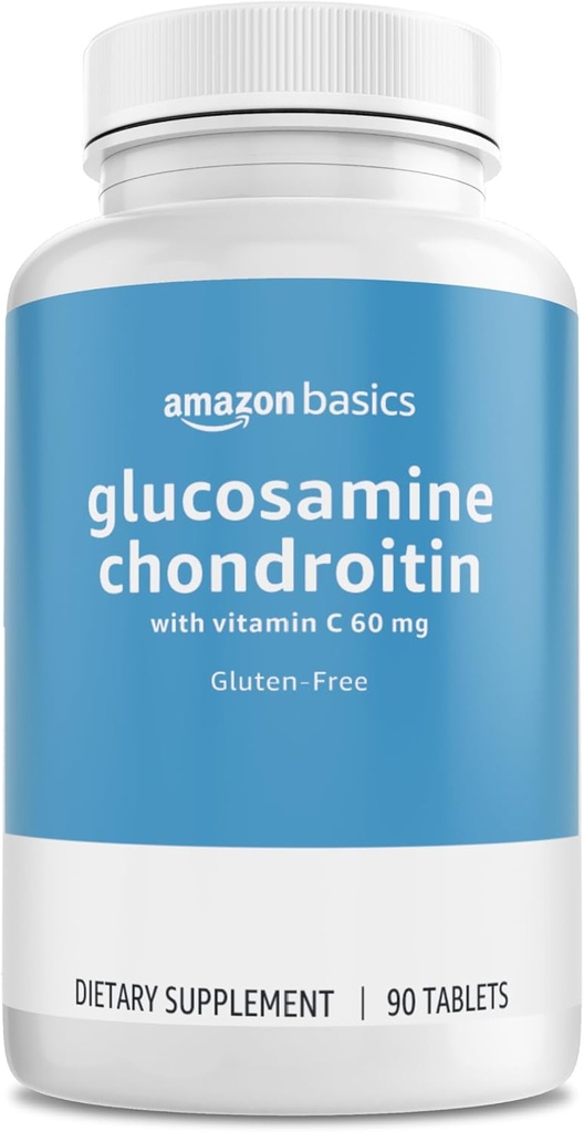 Βασικά - Γλυκοσαμίνη Χονδροϊτίνη, 1500 mg, με Βιταμίνη C 60 mg, 90 δισκία (2 ανά μερίδα), Χωρίς Γλουτένη
