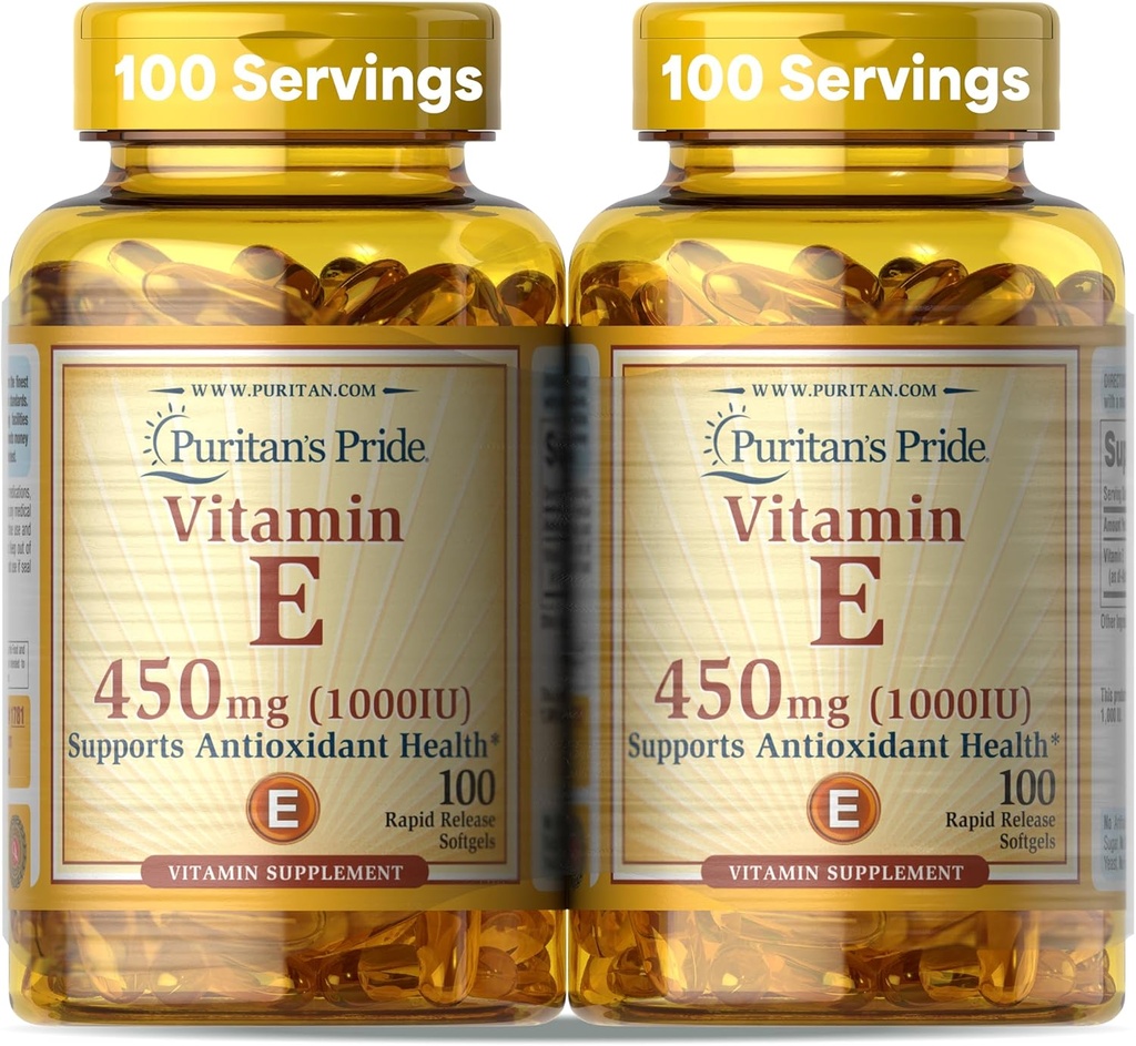 Puritan'ın Gurur E-450 mg (10.000IU), Immune System Function ve Antioksi Health Support için Vitamin Supplement, 100 Hızlı Yayın Softgels, 2 Pack