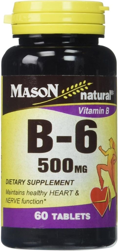 Mason Naturals Βιταμίνη B-6 500 MG δισκία - 60 ea