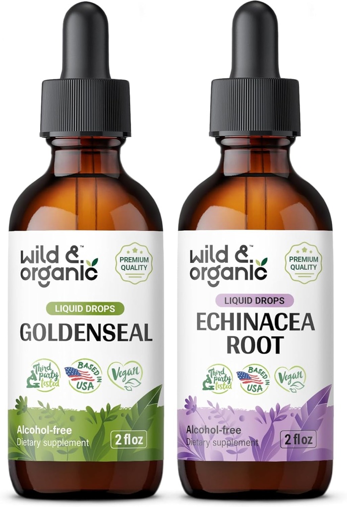 Άγρια & οργανική απόχρωση του χρυσού 2 fl oz & Echinacea Βάμμα 2 fl oz