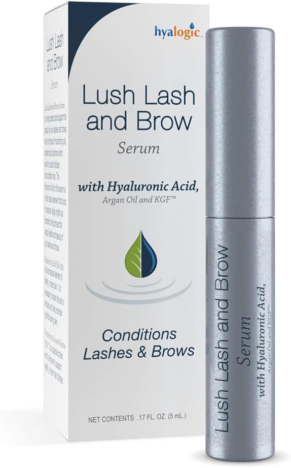 Hyalogic HA Lush Lash ve Brow Serum with Hyaluronic Acid, Argan Oil and KGFTM for Lashes & Brows Situationing - 0.17 Ounce
