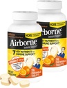 Airborne 1000 mg C + çinko Immune Support Supplement Chewable Tabletler, Citrus Flavor Güçlü Antioksis A C & E, 116 Chewable Tabletler (2 Pack)