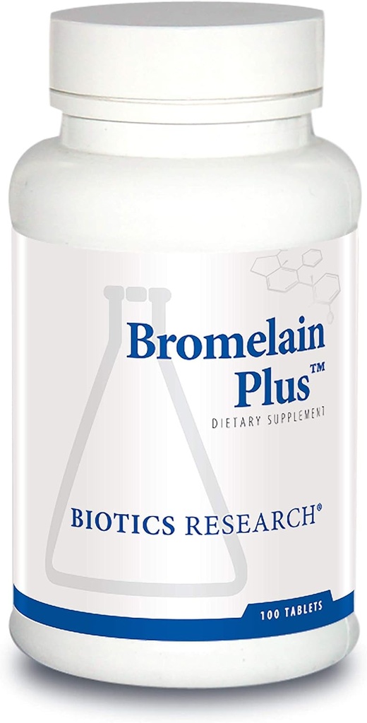 Biotics Research Bromelain Plus Λακτόζη Δωρεάν Γαλακτοκομική Δωρεάν Υποστηρίξτε, Υποστηρίζει Υγιή και Ισορροπημένη Φυσιολογική Παθών, Μυική Χαλαρότητα και Άνεση, Bromelain 2500 MCU g, Papein 100 Tablets