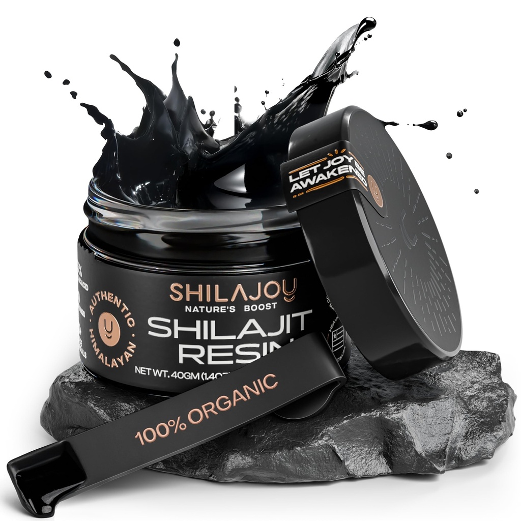 Erkekler ve Kadınlar için Organik Shilajit Giyim - Pure Himalaya Gold Grade ile >75% Fulvic Acid ve 85+ Trace Minerals, U.S. Lab Tested, Energy Boost & Immune Support (40gm - 80 hizmet)