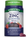 Nature's Truth çinko Gummies for Yetişkinler | 50 mg | 60 Kont | Vegan, Non-GMO & Gluten Free Extra Strength Supplement | karma Berry Flavor