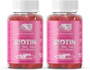MB One Biotin Gummies-High Potency-Healthy Saç, Skin ve Nails Güçlendirme, B7, (10000 Mcg) Non-GMO, Pectin Plant Based, for Kids and Adult, Strawberry Natural Flavor 2 Pack
