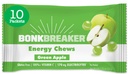 Bonk Breaker Energy Chews, Dairy-Free, Gluten-Free Materialss to provide Quick Energy and Focus, 1 Box of 10 Packets, Green Apple