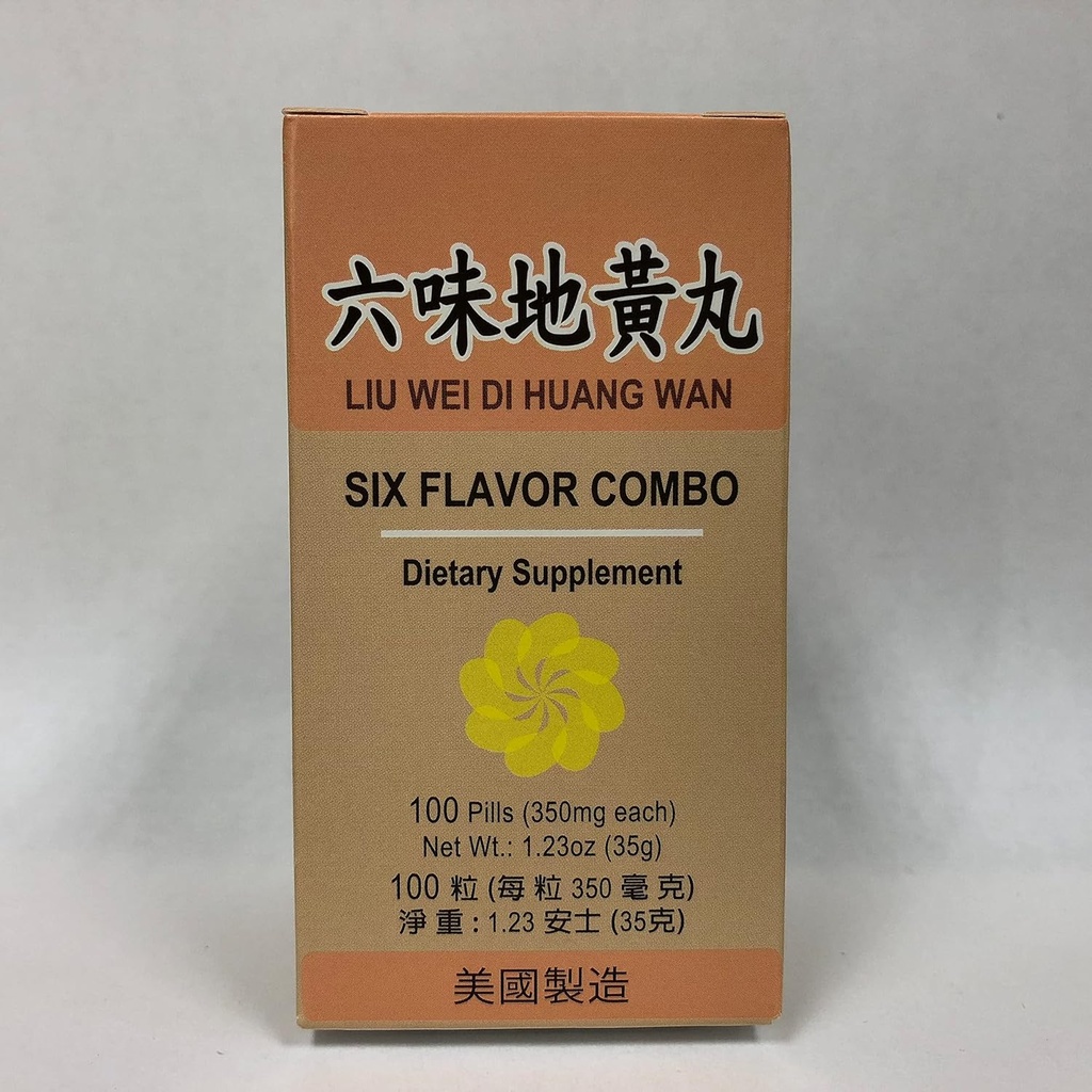 Six Flavor Combo :: Liu Wei Di Huang :: Herbal Supplement for Dizziness, Sweating, Tinnitus :: Made in USA