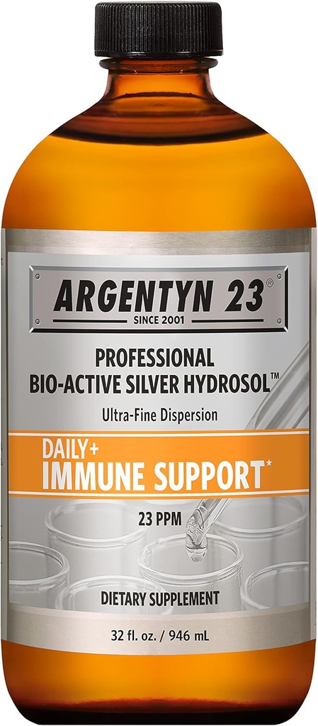 Argentyn 23 Profesyonel Immune Support - Colloidal Silver, Bio-Active Silver Hydrosol, 23 ppm, Liquid Twist Top, 32 Fl Oz (946 mL)
