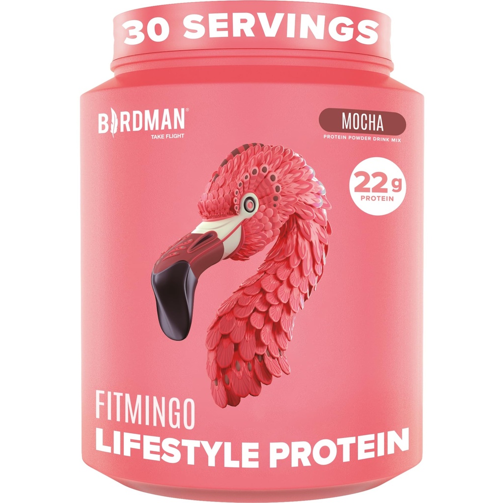 BIRDMAN Fitmingo Vegan Protein Toz Inositol, Collagen ATMs, Hyaluronik asit ve Vitaminler | Low Carb, Dairy Free, Low Calorie | 23g Plant Based Blueberry Protein Toz with Myo-Inositol