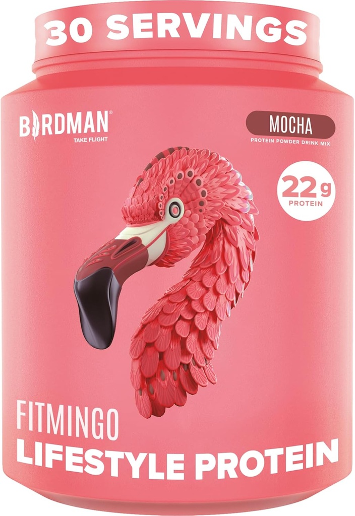 BIRDMAN Fitmingo Vegan Protein Toz Inositol, Collagen ATMs, Hyaluronik asit ve Vitaminler | Low Carb, Dairy Free, Low Calorie | 23g Plant Based Blueberry Protein Toz with Myo-Inositol