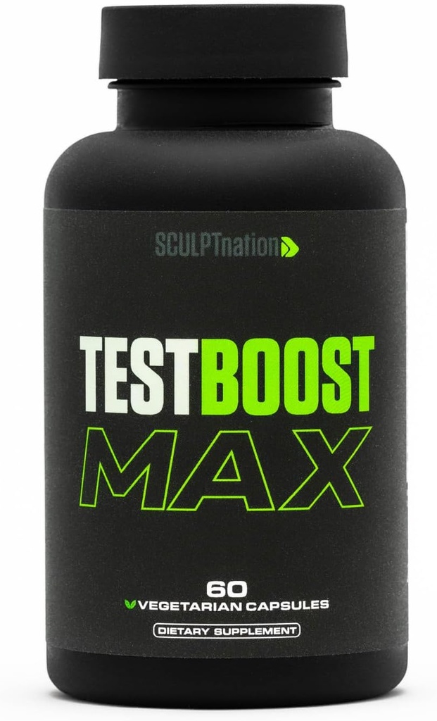 Sculpt Nation by Voloed Test Boost Max - Erkekler için testosteron Supplement - Tribulus Terrestris - Natural Energy, Stamina, and Strength Branson - 60 Gluten Free Capsules