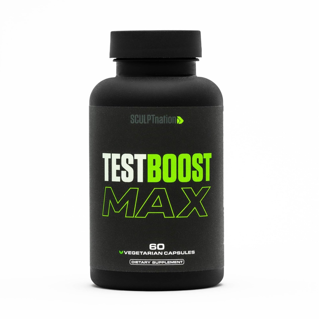 Sculpt Nation by Voloed Test Boost Max - Erkekler için testosteron Supplement - Tribulus Terrestris - Natural Energy, Stamina, and Strength Branson - 60 Gluten Free Capsules