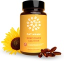OAT MAMA Sunflower Lecithin Lactation Capsules | Milk Flow & Clogged Duct Relief | Postpartum Lactation Support to Art | 30 Count