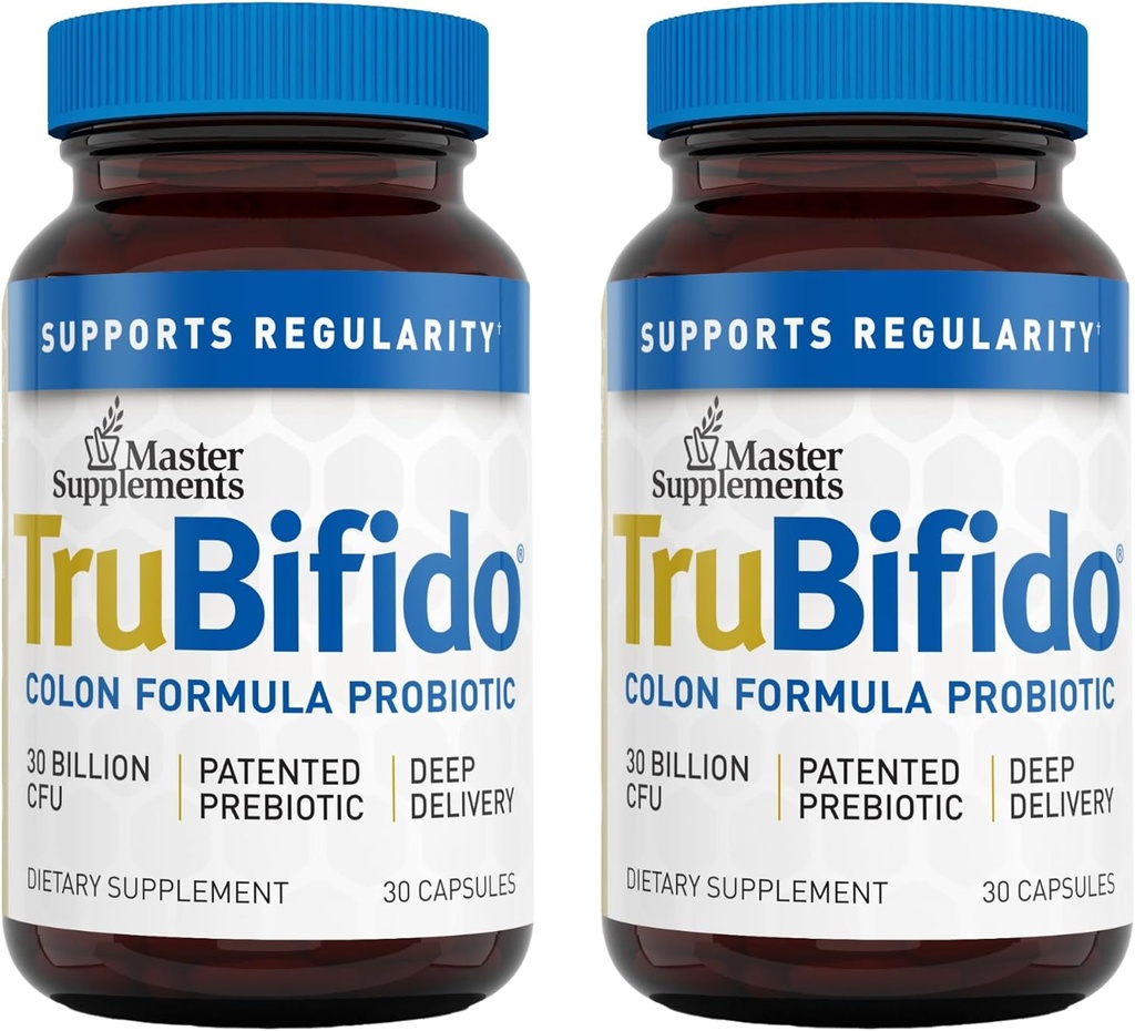 Master Supplements TruBifido - 30 Capsules, Pack of 2 - Powerful Probiotic for Colon Health & Energy - Immune Booster, Supports Regularity - Gluten Free - 60 Total Servings