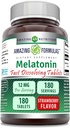 Amazing Formulas Melatonin 12 mg In Service Tablets Supplement | Non-GMO | Gluten Free | Made in USA (180 | Strawberry)