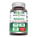 Amazing Formulas Melatonin 12 mg Per Serving Tablets Supplement | Non-GMO | Gluten Free | Made in USA (180 | Strawberry)