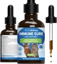 Pet Wellbeing Immune Sure for Cats - Supports Normal Immune Defenses, Gut Flora Balance, Andrographis, Echinacea, Vitamin C, Zinc - Veterinarian-Formulated Herbal Supplement 2 fl oz (59 ml)