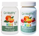 Sağlıklı Multivitamin Gummies (1 Şişe) ve C Gummies ( Şişe) Çocuklar için, Toddler, Vegetarian, Kosher & Halal, Gluten Free, Non-GMO Sche