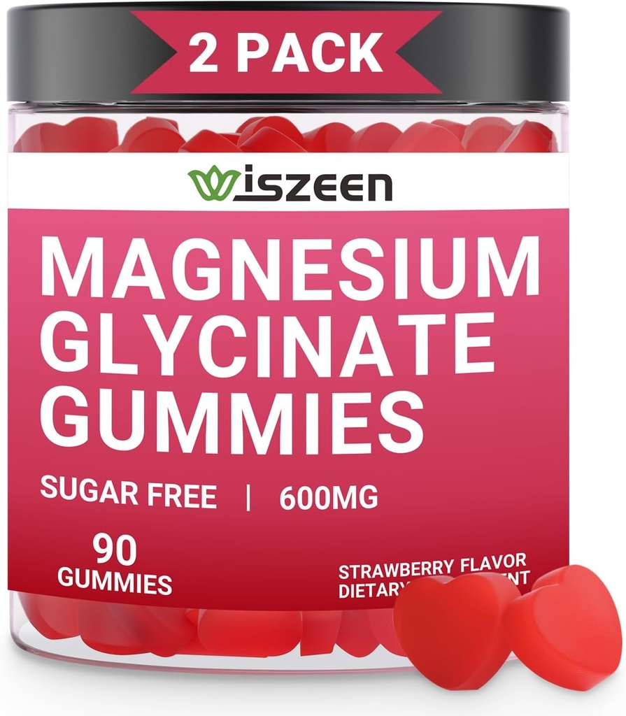 Magnezyum Glycinate Gummies - 60 Hizmet - Magnezyum Pyumları L-Threonate ile Yetişkinler için, Magnezyum Supplements Gummy Magnezyum Glycinate (180Count)