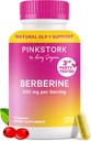 Pink Stork Berberine 500 mg - Nature's GLP-1 Supplement - Daily AMPK Metabolic Activator - 500-1000 mg Metabolism + Gut Health for Women | Third-Party Tested | Vegan | Non-GMO| 30 Capsules