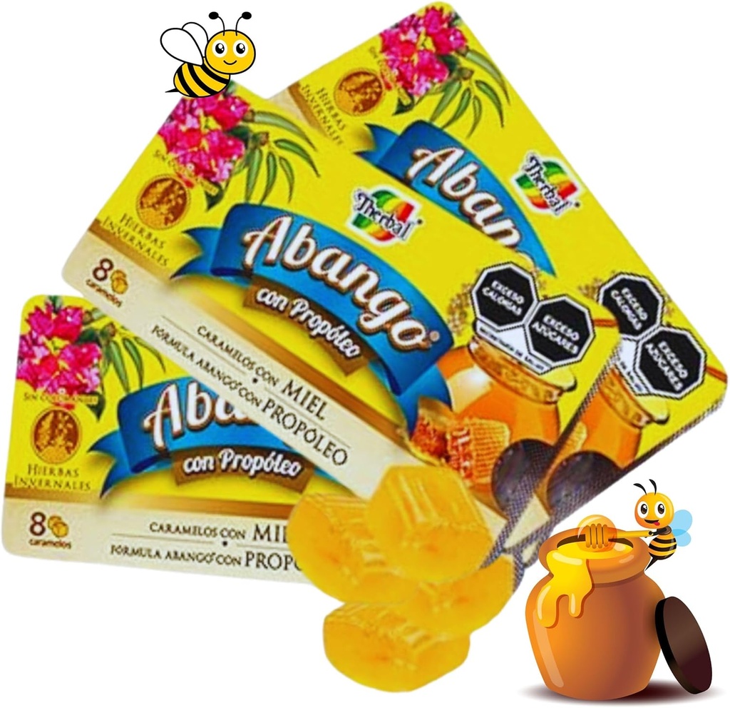 Abango & Propolis Cough Drop Trays - 8 Bireysel olarak her bir damla - Winter Herbal Mix, Delicious Flavor (3 Pack) - Dulces para la TOS con Abango & Propóleo - Diyetary Supplement