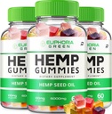 Euphoria Green Hemp Gummies - Hemp Seed Extract EuphoriaGreen Hemp Gummies Tinnitus Herbal Supplement, Health and Wellness Support, All Natural Euphoria Green Hemp Gummy (3 Pack - 180 Gummies)