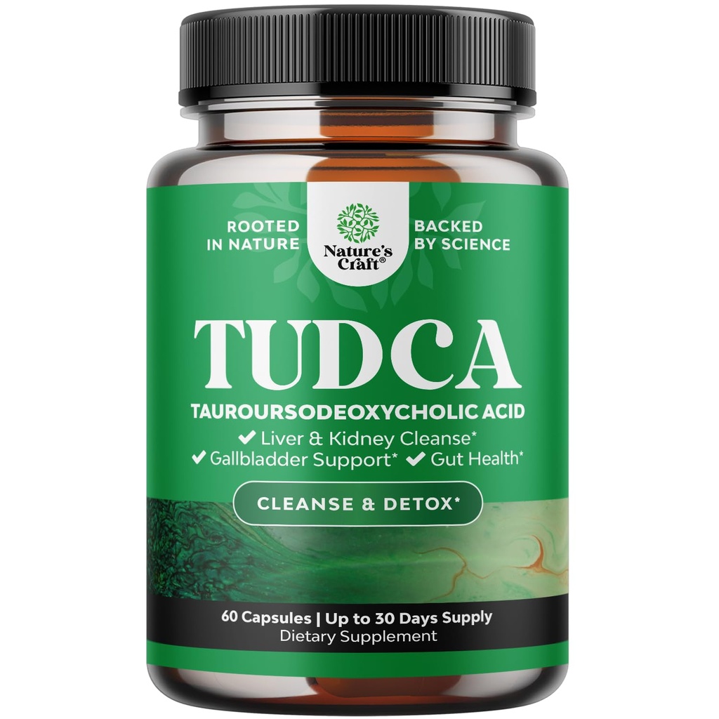 Advanced Bile Salt TUDCA Supplement-Extra Strength TUDCA 500mg per Serving Bile Salts for Gallbladder Kidney and Liver Support-High Purity Tauro Ursodeoxycholic Acid Liver and Gallbladder Cleanse 60ct