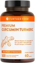 Gıda Premium Curcumin Turmeric, maksimum Güçlü, 500 mg, 60 Capsules