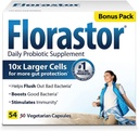 Kadınlar ve Erkekler için Florastor Daily Probiyotik Supplement, Proven to Support Digestive Health, Saccharomyces Boulardii CNCM I-745 (54 Capsules), 4 Paket