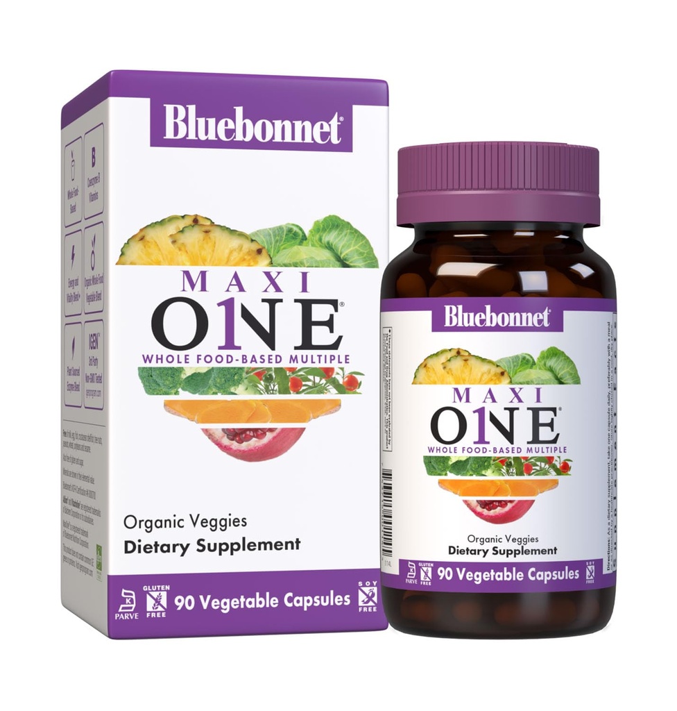 Bluebonnet Beslenme Maxi One ( Iron ile), Tüm Gıda Birden, Enzymes, Enerji, Vitality, Gluten-Free, Kosher, Süt-Free, Vegetarian Friendly, Soy-Free, Non-GMO, 90 Sebze Capsule, 3 Ay Supply, Beige