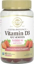 Solgar Vitamin D3 Yetişkinler için Gummies 5.000IU Ultra Potency Vitamin Immune System Support for Women & Men - Tasty Strawberry Flavor, Gluten & Gelatin Free Gummy, 2 Ay Supply, 60 Hizmet, 2g Sugar