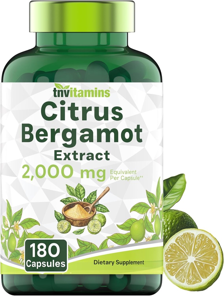 Tnvitamins Citrus Bergamot 2000 mg - 180 Capsules | Ultra Potent Citrus Bergamot Supplement 2000 mg Per 1 Capsule Servisi | 6 Ay Supply! | ABD'de Yapılacaklar!