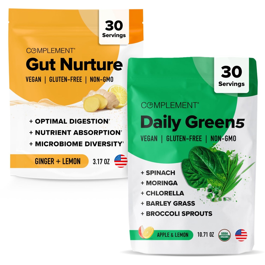 Συμπληρώνεται Gut Nurture & Daily Greens Bundle – Πλήρης Πειθαρχική και Διατροφική Υποστήριξη