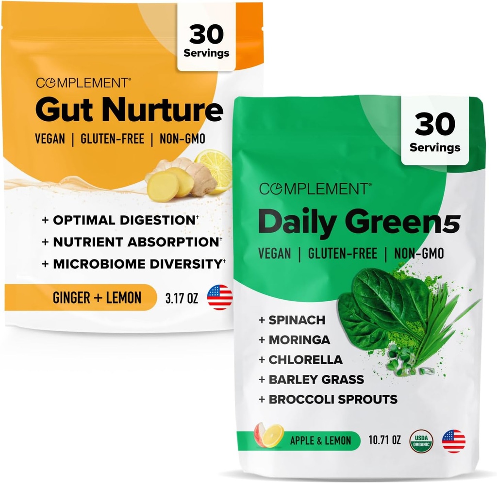 Συμπληρώνεται Gut Nurture & Daily Greens Bundle – Πλήρης Πειθαρχική και Διατροφική Υποστήριξη